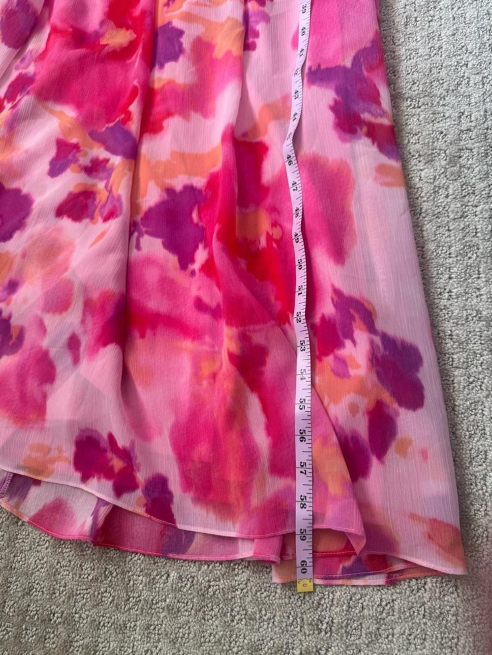Boston Proper Pink Floral Maxi Dress Ruffle V-Neck Pleated Flowy Summer size 8 - Picture 11 of 13